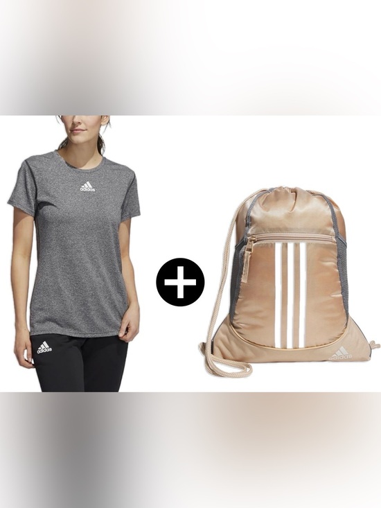 adidas Tops - NWT Lot of 2x [adidas] Creator Short Sleeve Shirt Women’s XL & Drawstring Bag